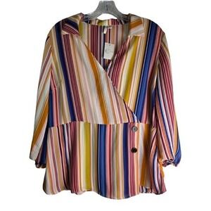 Cato Est. 1946‎ Top Womens Size L Multi Stripy Colors Casual Flowey Wear